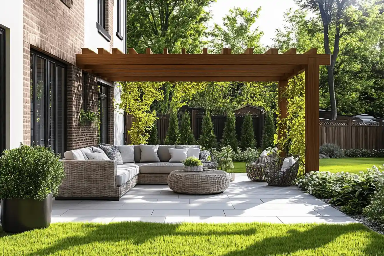 What is the average patio laying cost per m2 in the UK?